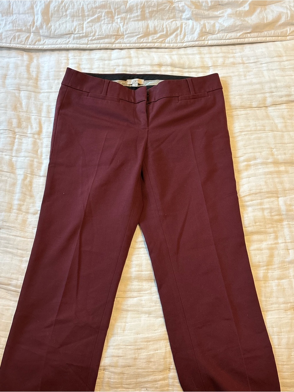 LOFT Women's Wine Straight-Leg Dress Pants